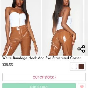 PLT White Bandage Hook And Eye Structured Corset